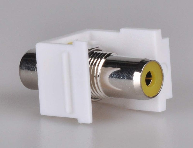 HTTX RCA Keystone Jack Inserts, RCA Connector Female to Female Coupler for Wallplate [3-Pack, 1Red & 1White & 1Yellow] - Image 4